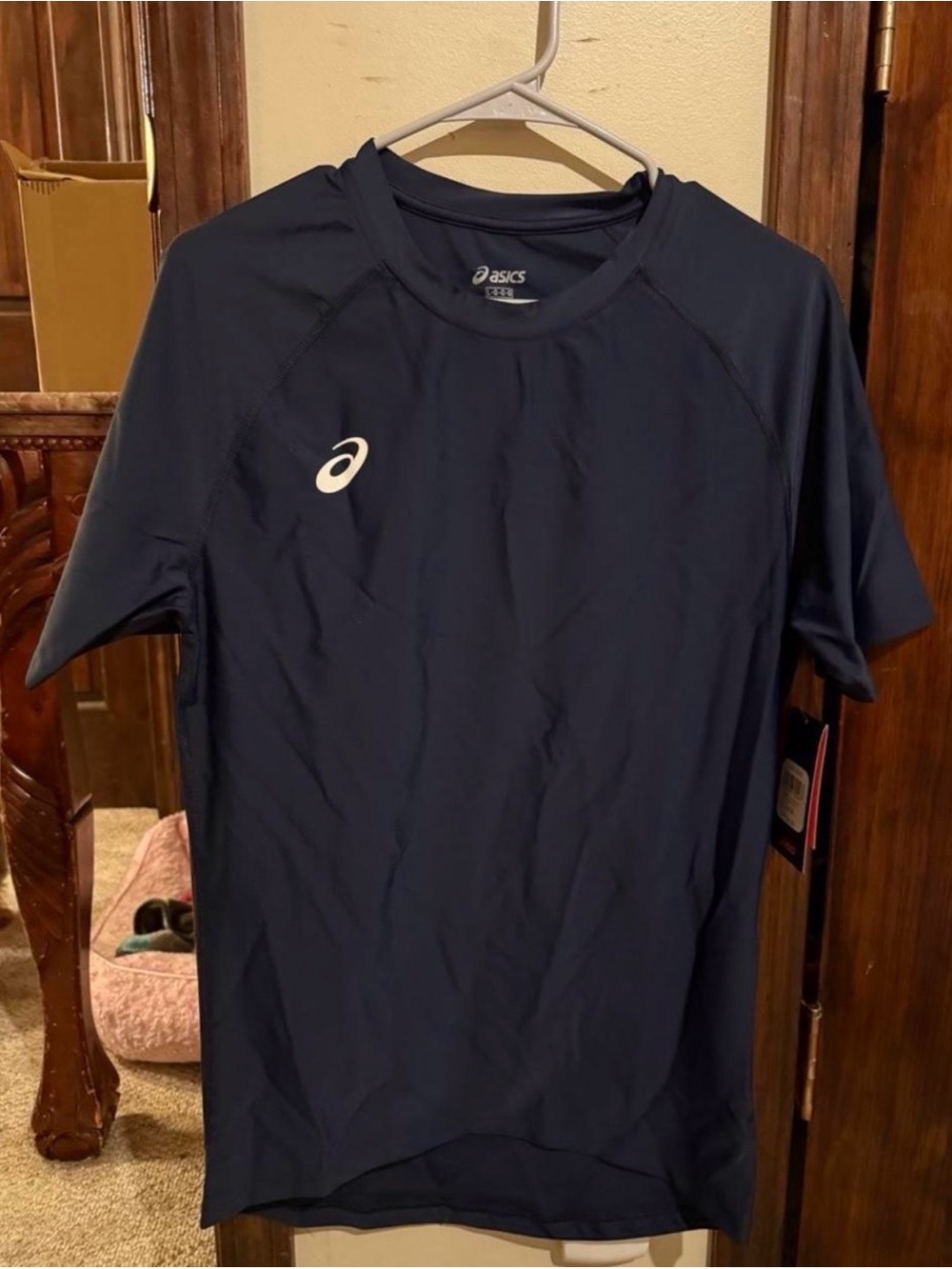 ASICS Men's Dark Navy Short-Sleeve Swim Rash Guard